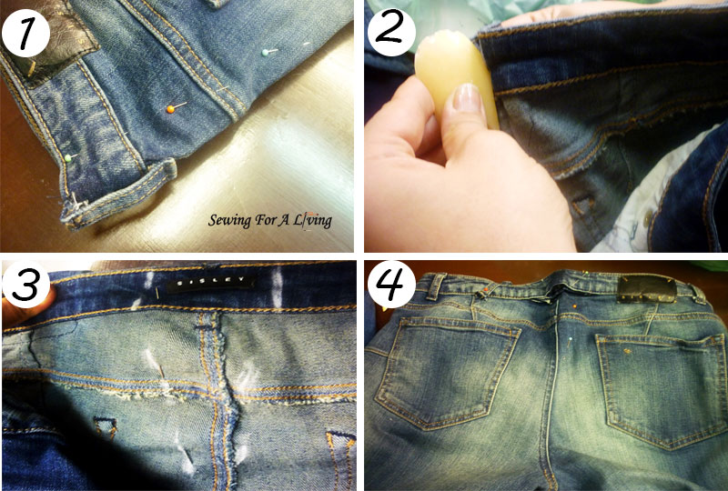 How to take in the waist of jeans tutorial